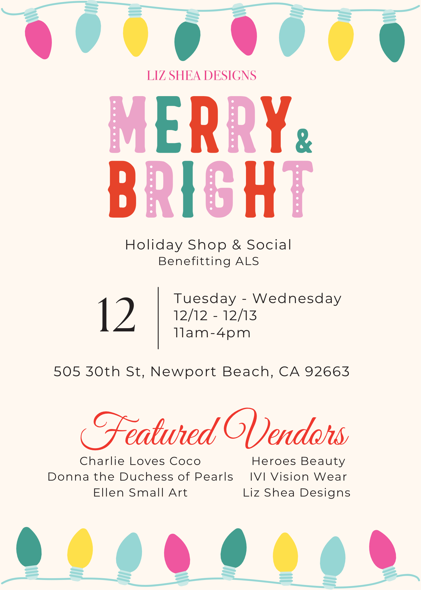 Newport Beach Holiday Pop Up Shop & Social
